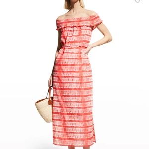 Off-Shoulder Shibori Striped Dress - the dess runs small